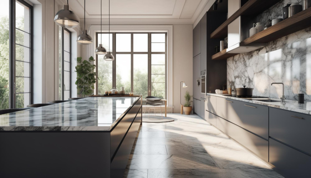 modern-kitchen-design-marble-island-steel-appliances-bright-comfortable-generated-by-ai